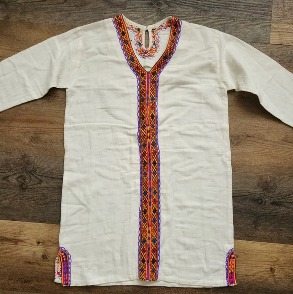 Girls beige Lemlem by Liya Kebede tunic - Picture 1 of 9
